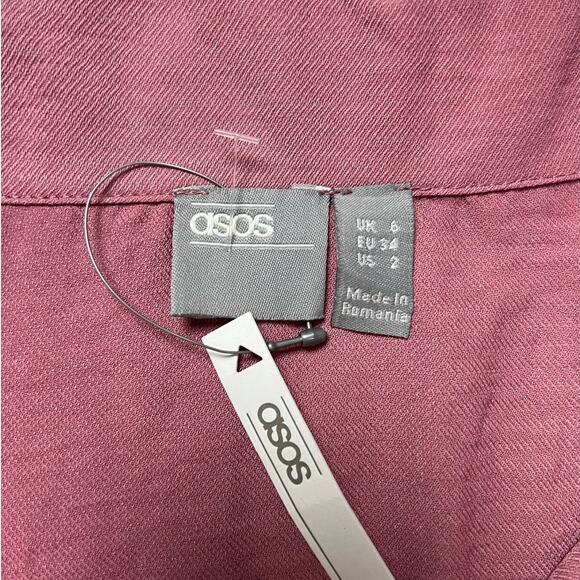 ASOS NWT Mauve Romper Feminine Modern Utility Soft Elegant Clean Girl Chic - Picture 5 of 11